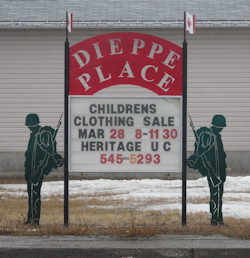 Community sign on the corner of McCarthy and Dewdney